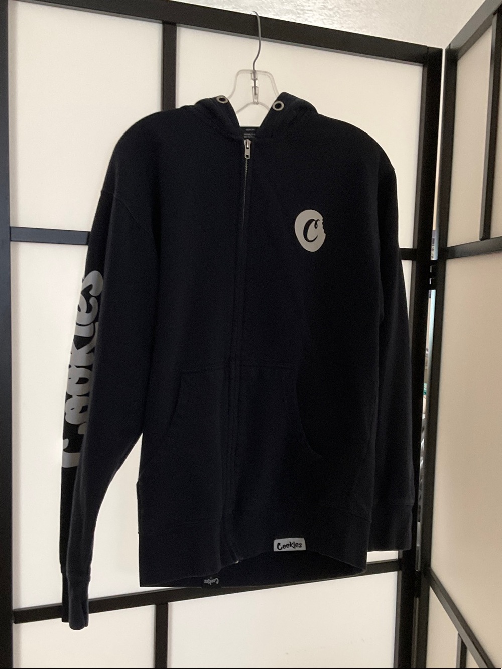 Cookies Navy Zip-Up Hoodie with Crescent C Logo